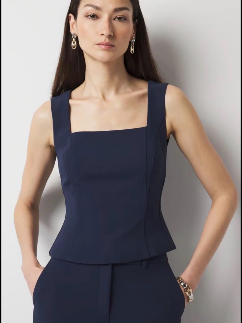 White House Black Market Peplum Bustier Tank Size 4 NWT